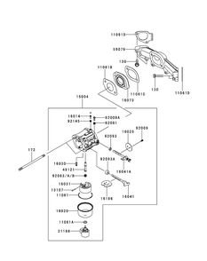 Kawasaki Fr730v-As05 Carburetor Diagram and Parts List for Z-FORCELZ54 (17BIDAGC-17BIDAGC010)(2015) Cub Cadet Lawn Tractor